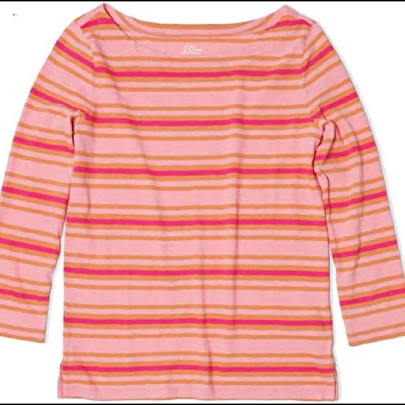J. Crew painter tee in pink/clay stripe - Picture 1 of 4